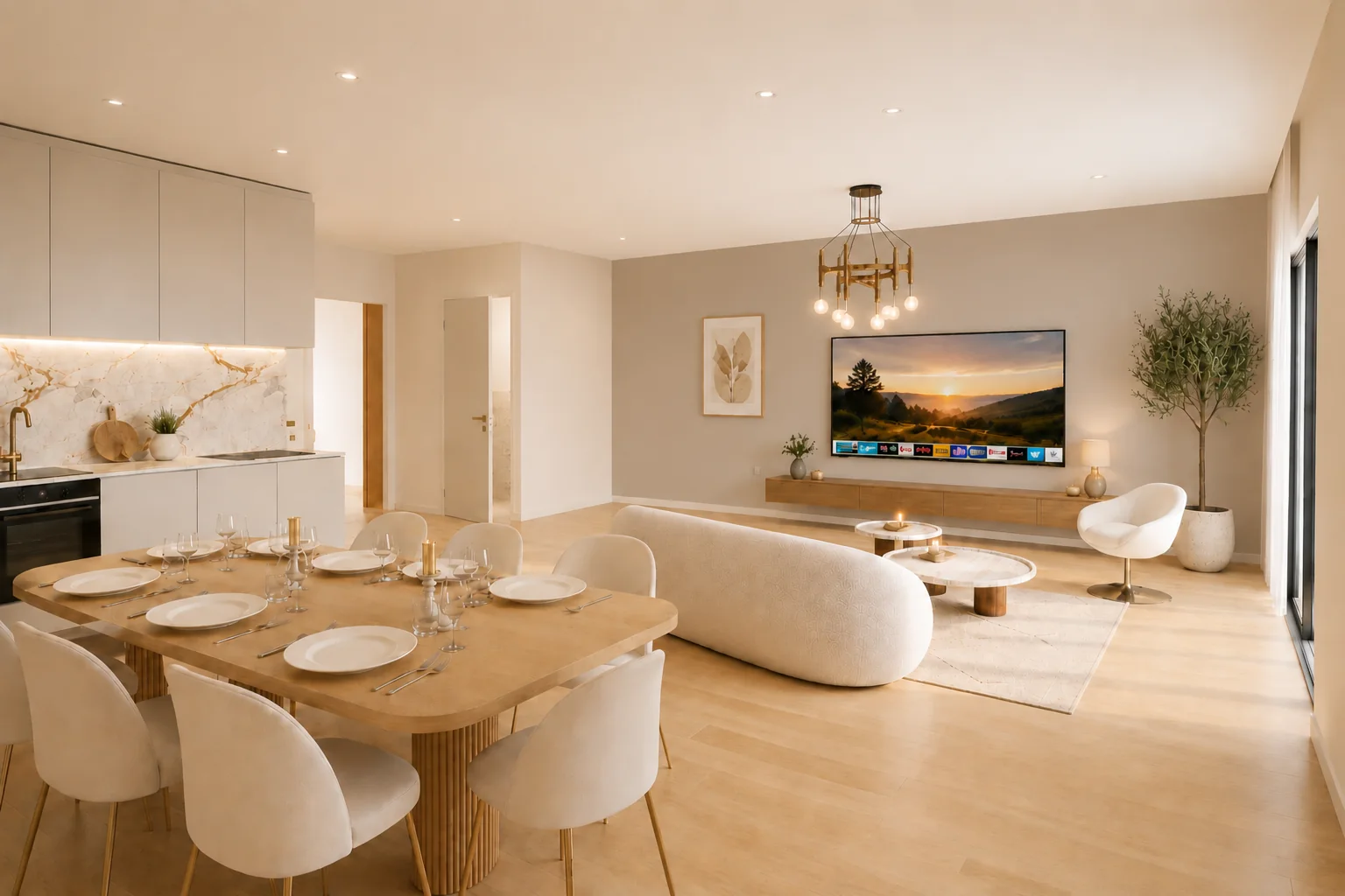 Visualisation 3D d’une cuisine dans un logement neuf France Immo